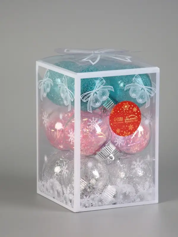 Ёлочные игрушки &laquo;Калейдоскоп&raquo; каприз, шары новогодние, d=6 см, набор 12 шт., МИКС