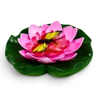 Садовая фигура 10 х 11 х 6 см  водоплавающая  "Лотос с бабочкой"
