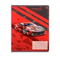 Тетрадь 18 листов в линию Calligrata "Тачки", обложка мелованный картон, ВД-лак, блок офсет, белизна 95%, МИКС