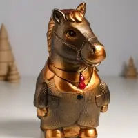 Копилка "Конь в пальто" 22,5х18х13 см, бронза