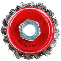 Корщетка для УШМ MIRAX d65мм, М14, чашка, крацовка, витая (35104-065)