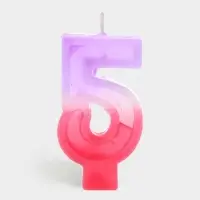 Свеча цифра для торта &laquo;5&raquo;, 8&times;3.75&times;1 см