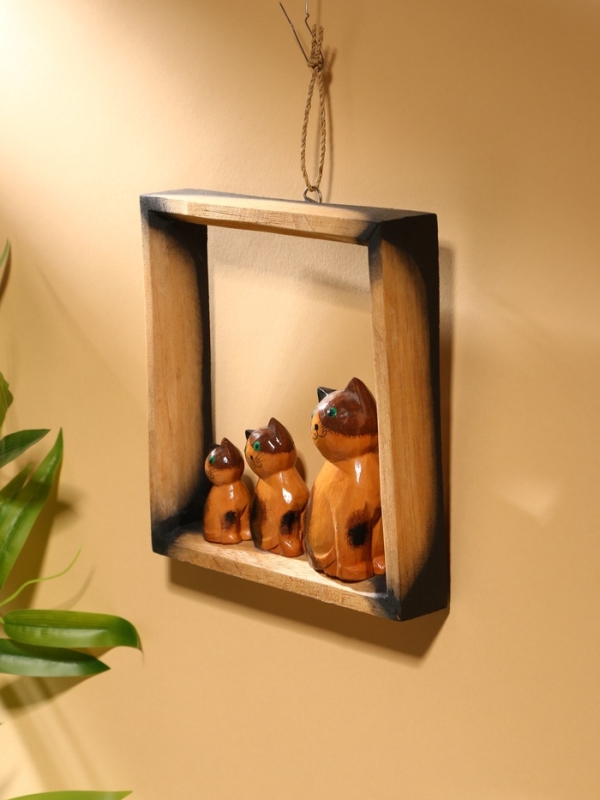 Сувенир интерьерный Сувенир интерьерный "Кошки в рамке" дерево 19х19 см