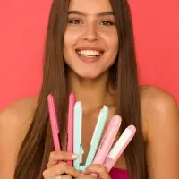 Щипцы-гофре Luazon LW-26, мини, 25 Вт, керамическое покрытие, 65&times;15 мм, до 160 &deg;C, розовые