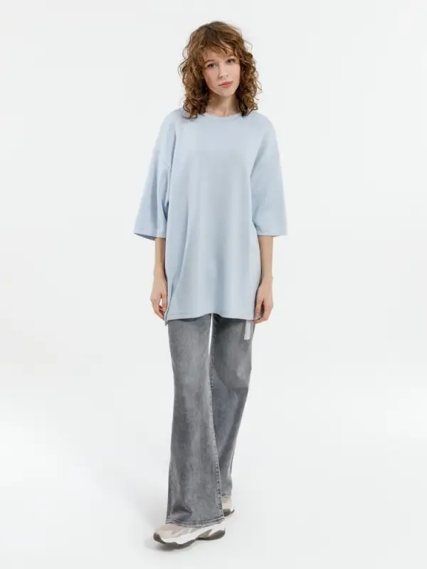 Джемпер с коротким рукавом Siluetti Volumica, светло-голубой, размер XS/S Джемпер с коротким рукавом Siluetti Volumica, светло-голубой, размер XS/S