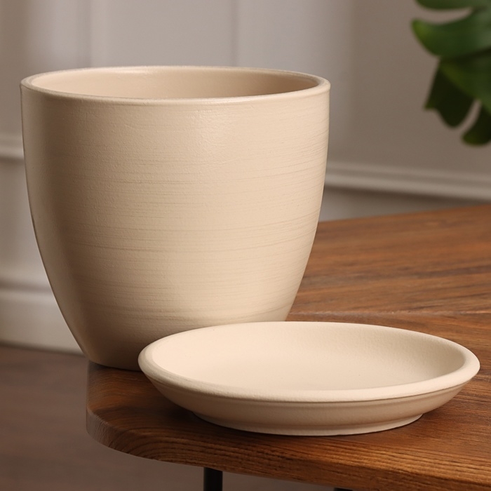 Горшок цветочный Горшок цветочный "Прато" серый серебро 1,4 л