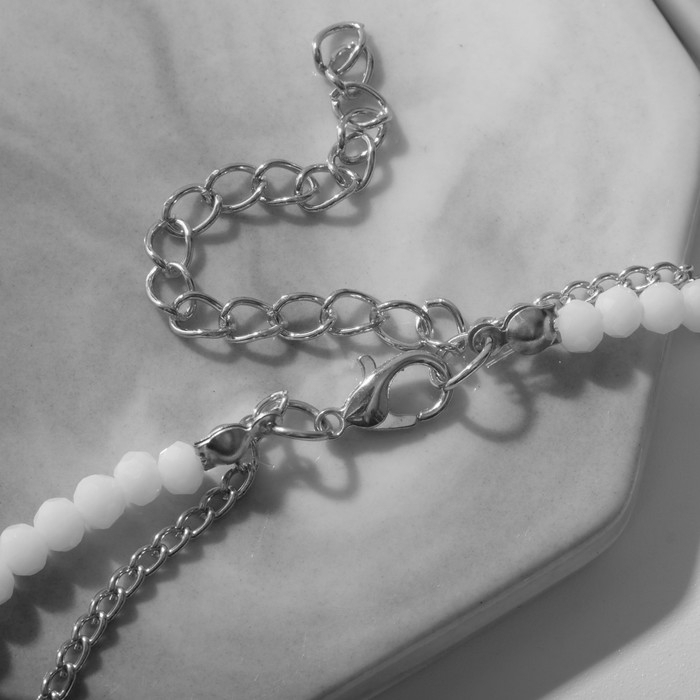 Браслет на ногу «Хвост» русалки, цвет белый в серебре, 28,5см Браслет на ногу «Хвост» русалки, цвет белый в серебре, 28,5см