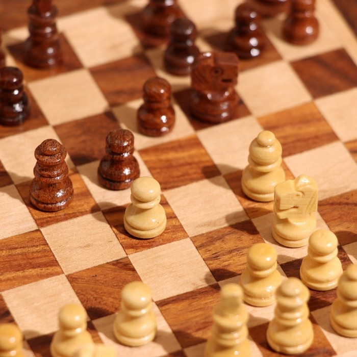 Шахматы круглые, доска 18х18 см, дерево шишам Шахматы круглые, доска 18х18 см, дерево шишам