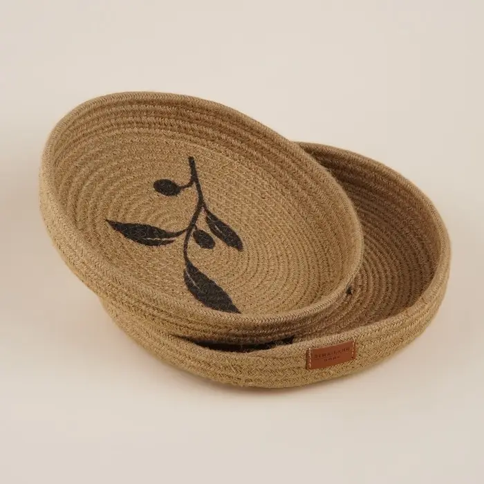 Корзины для хранения SL Home &laquo;Олива&raquo;, плетёные, ручной работы, 2 шт., 25&times;25&times;3 см, 30&times;30&times;4 см, коричневые