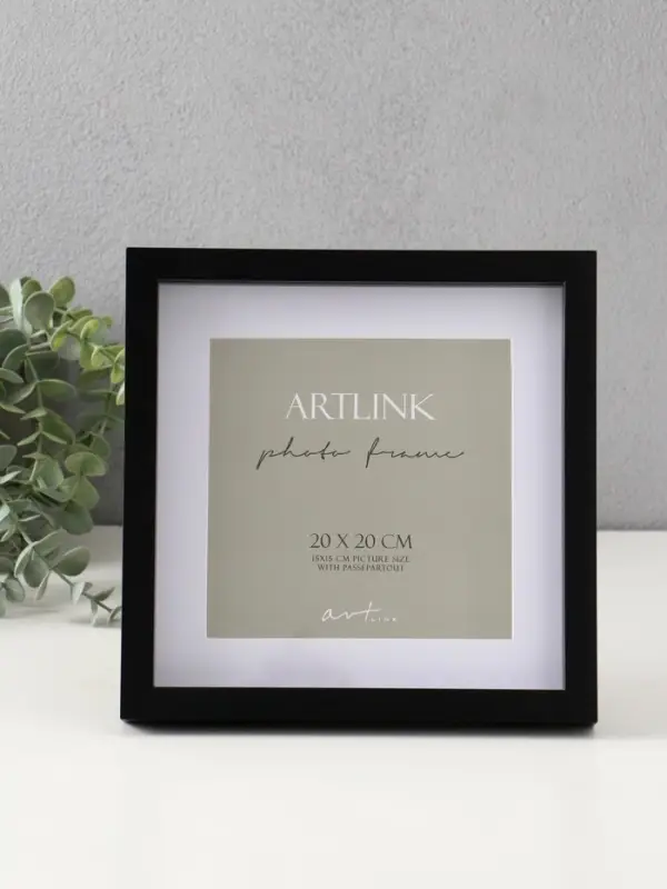 Фоторамка МДФ "Camila" 20х20 см, с паспарту (14х14 см), чёрный