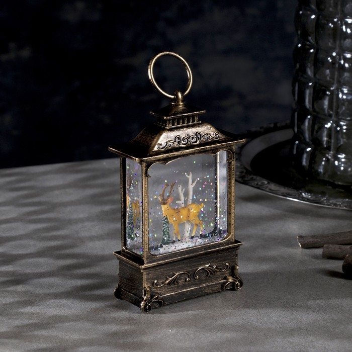 Светодиодная фигура «Фонарь с оленем» 7.6 × 13.5 × 3.2 см, пластик, блёстки, батарейки AG13х3 (в комплекте), свечение тёплое белое Светодиодная фигура «Фонарь с оленем» 7.6 × 13.5 × 3.2 см, пластик, блёстки, батарейки AG13х3 (в комплекте), свечение тёплое белое