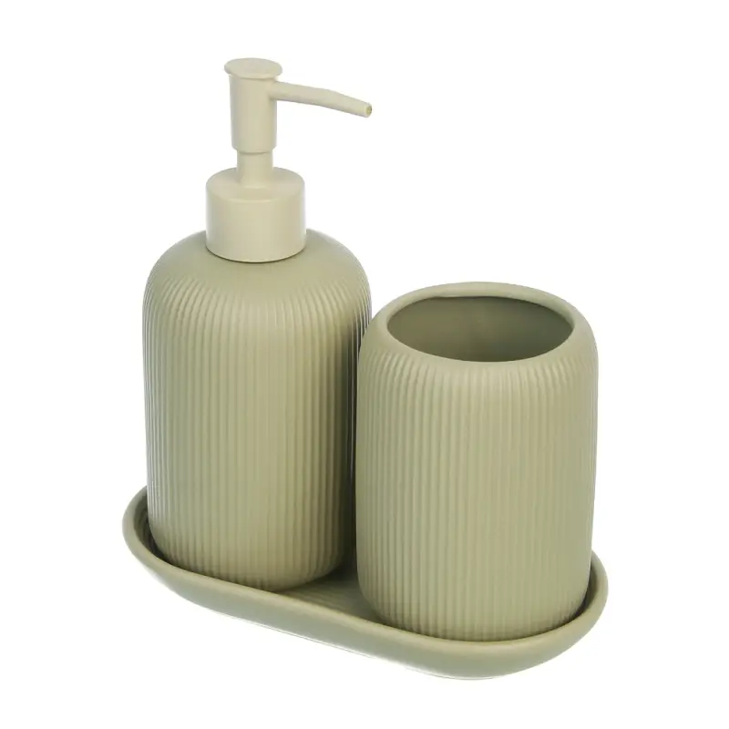 Подставка для набора в ванную комнату тм VETTA Монтана, доломит, оливковый, 16,5x9,2x2,5см