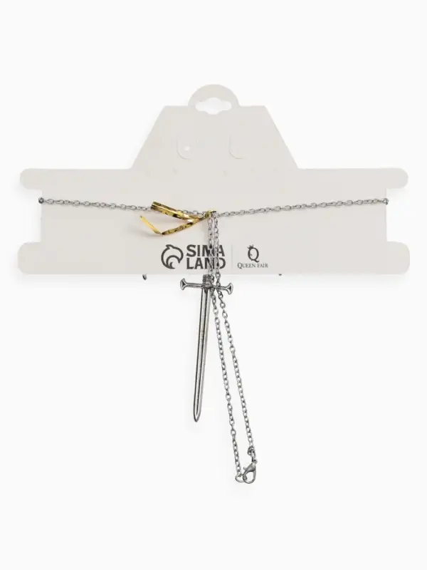 Кулон на цепочке &laquo;Готика&raquo;, меч, цвет серебро, 50 см