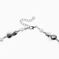 Бусы &laquo;Жемчуг Борокко&raquo;, белые в серебре 40 см