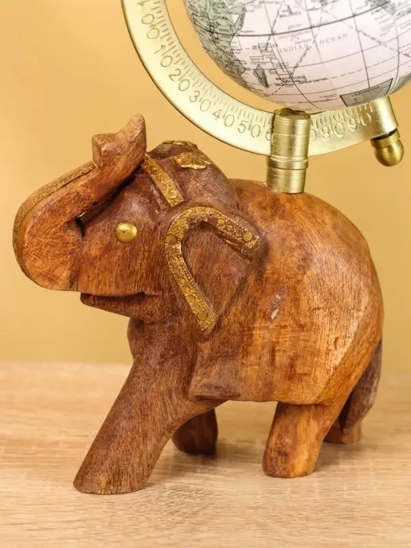 Глобус сувенирный, 11×8×21 см, подставка дерево