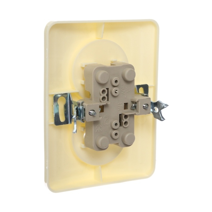 Розетка двухместная Luazon Lighting  Розетка двухместная Luazon Lighting "Орион", 10 А, скрытая, без з/к, бежевая