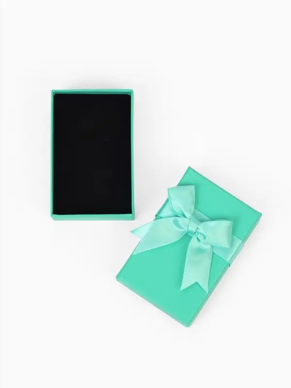 Коробочка подарочная под набор «Тиффани» с крупным бантом, 5×8×2.5 см, вставка МИКС, бирюзовый Коробочка подарочная под набор «Тиффани» с крупным бантом, 5×8×2.5 см, вставка МИКС, бирюзовый