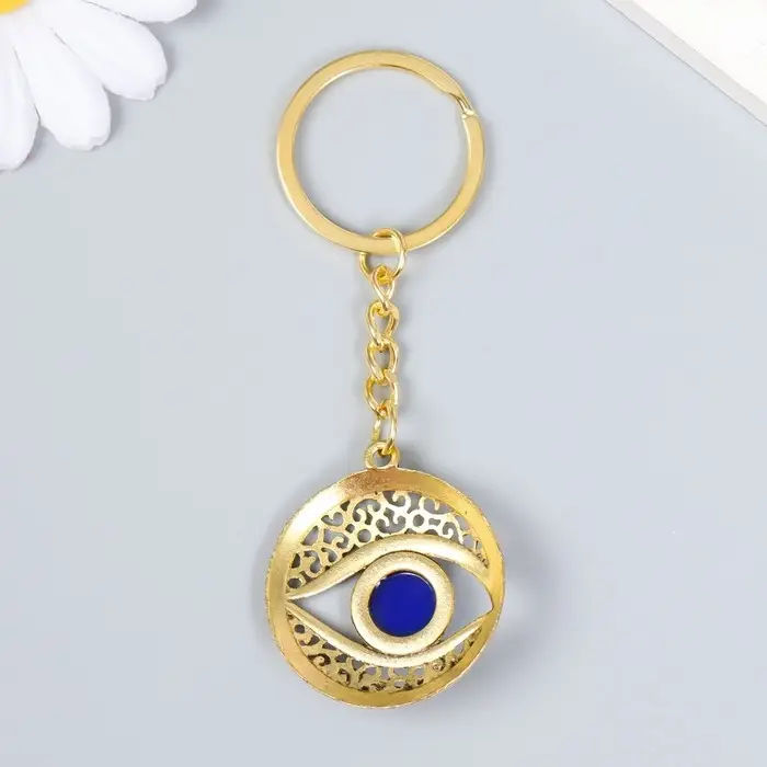 Брелок для ключей на кольце &laquo;Глаз от сглаза&raquo;, металл, 3.3&times;0.2&times;3.5 см, МИКС