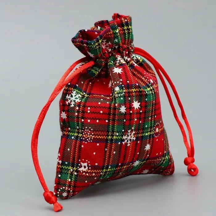 Мешочек подарочный холща «Новогодние истории», снежинки, 10 х 12 см +/- 1.5 см Мешочек подарочный холща «Новогодние истории», снежинки, 10 х 12 см +/- 1.5 см