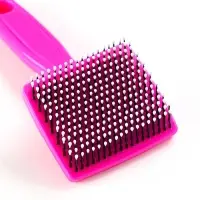 Пуходёрка малая, 6&times;13.5 см, мягкая, с закруглёнными зубьями, пластик, розовая