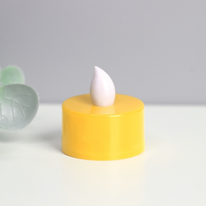 Светодиодные свечи, ночники LED RISALUX «Добра и света!» набор 2 шт., жёлтые, RGB, 3.5×3.5×4 см Светодиодные свечи, ночники LED RISALUX «Добра и света!» набор 2 шт., жёлтые, RGB, 3.5×3.5×4 см