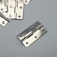 Петля для шкатулки металл с прямыми углами серебро  набор 6 шт 3,7х6,7 см