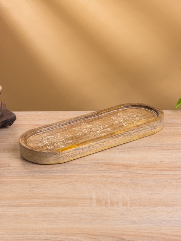 Набор розеток на подносе  Набор розеток на подносе "Пряник" (3 шт) дерево манго 33,5х13х6,5 см