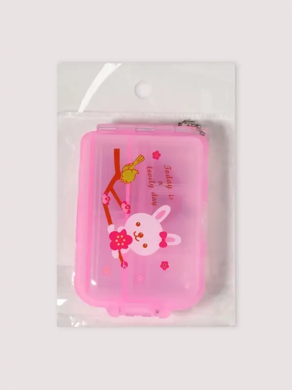 Таблетница с цепочкой, 9.5&times;6.5&times;3 см, 7 секций, МИКС