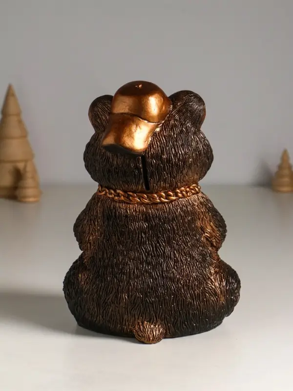 Копилка Копилка "Хомяк в кепке" 20 см, бронзовый