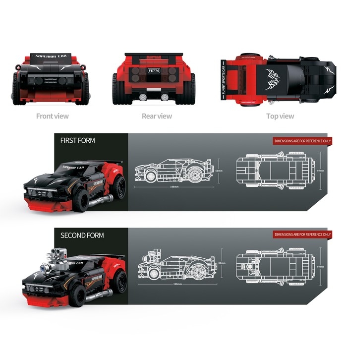 Конструктор Гонка &laquo;Чёрный буйвол&raquo;, инерционный механизм, 382 детали