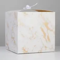 Коробка подарочная складная, упаковка, &laquo;Мрамор&raquo;, 18 х 18 х 18 см
