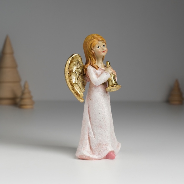 Сувенир полистоун Сувенир полистоун "Ангел музыкант в розовом платье" МИКС 6,5х4,5х13 см