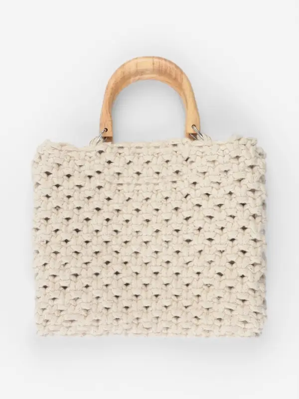 Ручки для сумки деревянные, с полукольцами, 10.3&times;8 см, 2 шт., цвет бежевый, серебряный