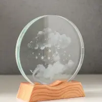 Сувенир стекло свет "Диск. Облако со звёздами" 5хLED d=10 см, USB 10х4х11,4 см Сувенир стекло свет "Диск. Облако со звёздами" 5хLED d=10 см, USB 10х4х11,4 см