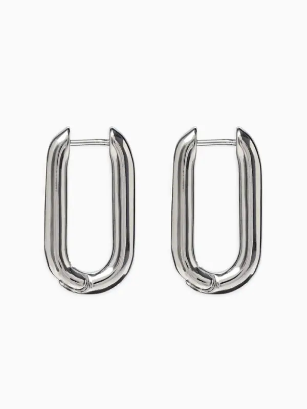 Серьги металл &laquo;Геометрия&raquo;, объёмный овал, цвет серебро