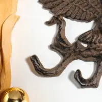 Крючки настенные &laquo;Орёл на ветке&raquo;, ключница декоративная, чугун, 17&times;12.5&times;2 см