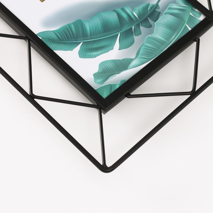 Фоторамка металл на 1 фото 13х18 см Фоторамка металл на 1 фото 13х18 см "Лофт. Треугольники" черный 20,5х1х25 см