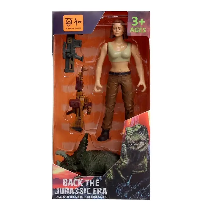 Набор фигурок &laquo;Юрский парк&raquo;, 4 предмета в наборе, с динозавром, подвижные элементы, МИКС