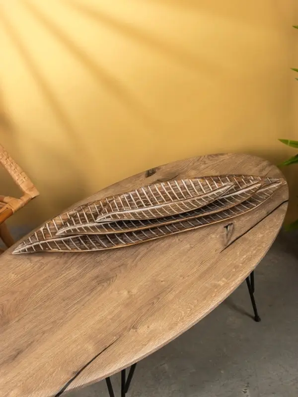 Набор блюд Набор блюд "Листья тропические" дерево, L - 80,60 и 40 см, цв. коричневый