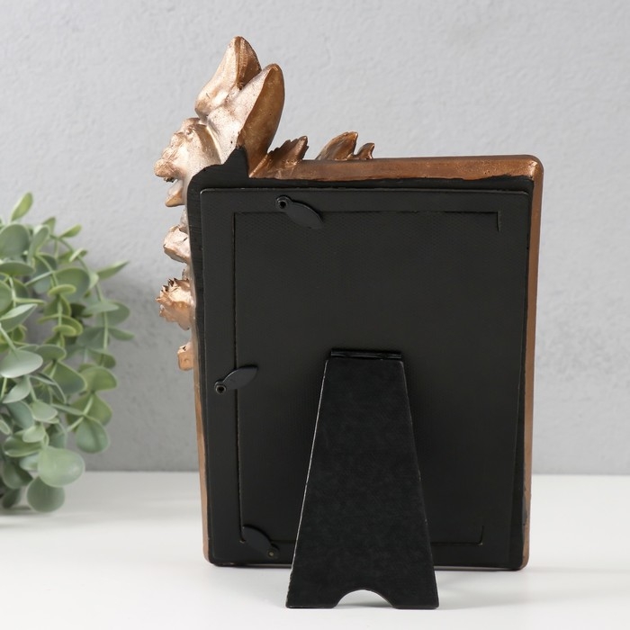 Фоторамка полистоун 10х15 см Фоторамка полистоун 10х15 см "Бабочка на букете" тёмно-зелёная с золотом 15,5х3,2х23,3 см