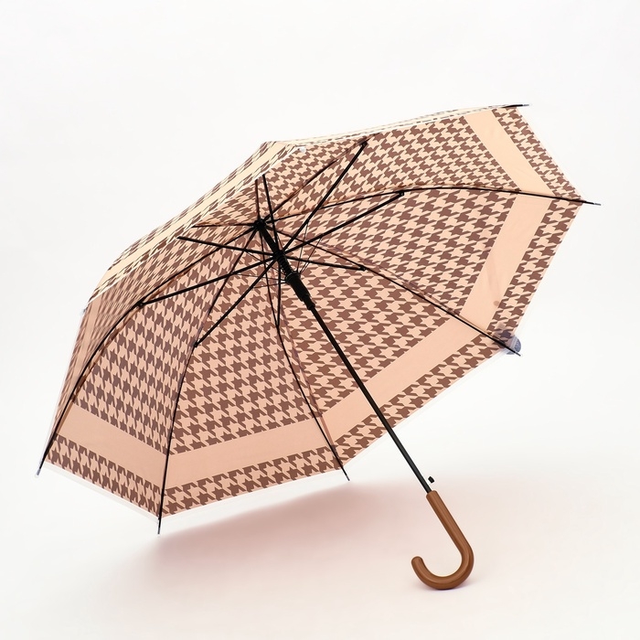Зонт полуавтоматический «Лапка», 8 спиц, R = 46/54 см, D = 108 см, цвет бежевый Зонт полуавтоматический «Лапка», 8 спиц, R = 46/54 см, D = 108 см, цвет бежевый