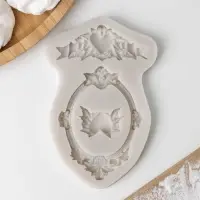 Молд «Сердца, рамка, лепнина», силикон, 12,5×8,2×1,1 см, цвет МИКС