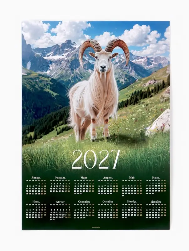 Календарь 2027, настенный, А2 &laquo;Альпийский козел&raquo;