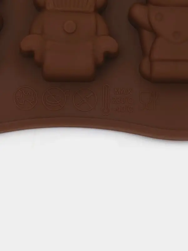 Форма для шоколада Доляна &laquo;Роботы&raquo;, силикон, 21&times;11&times;1.5 см, 12 ячеек, коричневая