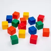 Кубики детские, пластиковые, цветные,16 штук, 6&times;6 см