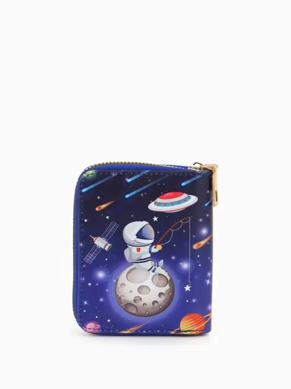 Кошелёк на молнии Выбражулька, 8.5&times;2.5&times;10.5 см, с принтом, синий