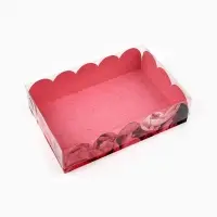 Коробка для печенья, кондитерская упаковка с пластиковой крышкой, Enjoy every moment, 20&times;30&times;8 см
