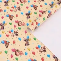 Бумага упаковочная &laquo;Зверята с шарами&raquo;, глянец, 100&times;70 см