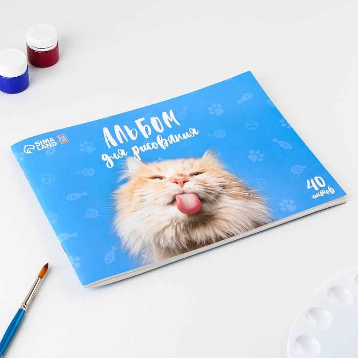 Альбом для рисования 40 листов А4 на скрепке «1 сентября: Котик» обложка 160 г/м2, бумага 100 г/м2. Альбом для рисования 40 листов А4 на скрепке «1 сентября: Котик» обложка 160 г/м2, бумага 100 г/м2.