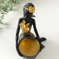 Подсвечник полистоун "Африканка в косынке с цветами" чёрный d=8 см 14х11,5х24,5 см Подсвечник полистоун "Африканка в косынке с цветами" чёрный d=8 см 14х11,5х24,5 см